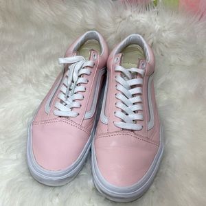 Vans Pink Leather Sneakers size 9.5